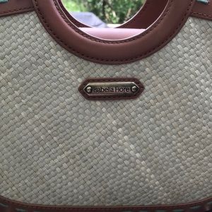Isabella Flora Woven and Leather Handbag